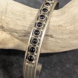 Elegant Silver and Black Women's Bracelet